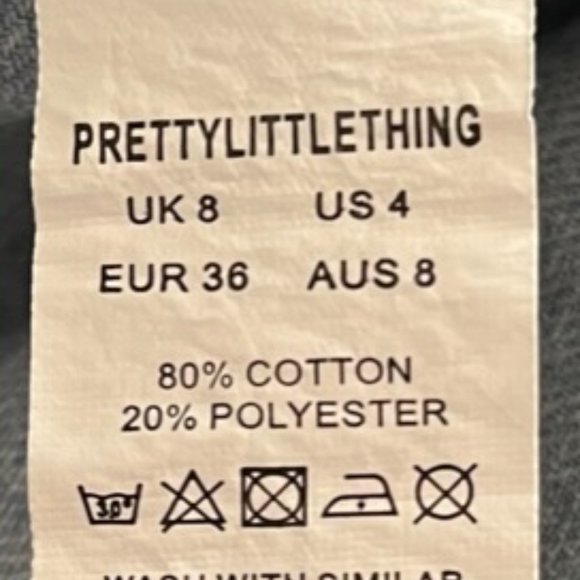 Pretty Little Thing Long Sleeve Lightwash Denim Jean Dress US sz 4 UK sz 8 - Picture 12 of 12